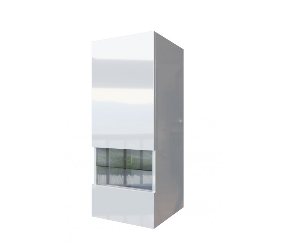 Meblościanka BOXING 1 Biały Połysk/Czarny Połysk