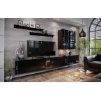 Meblościanka BOXING 1 Biały Połysk/Czarny Połysk