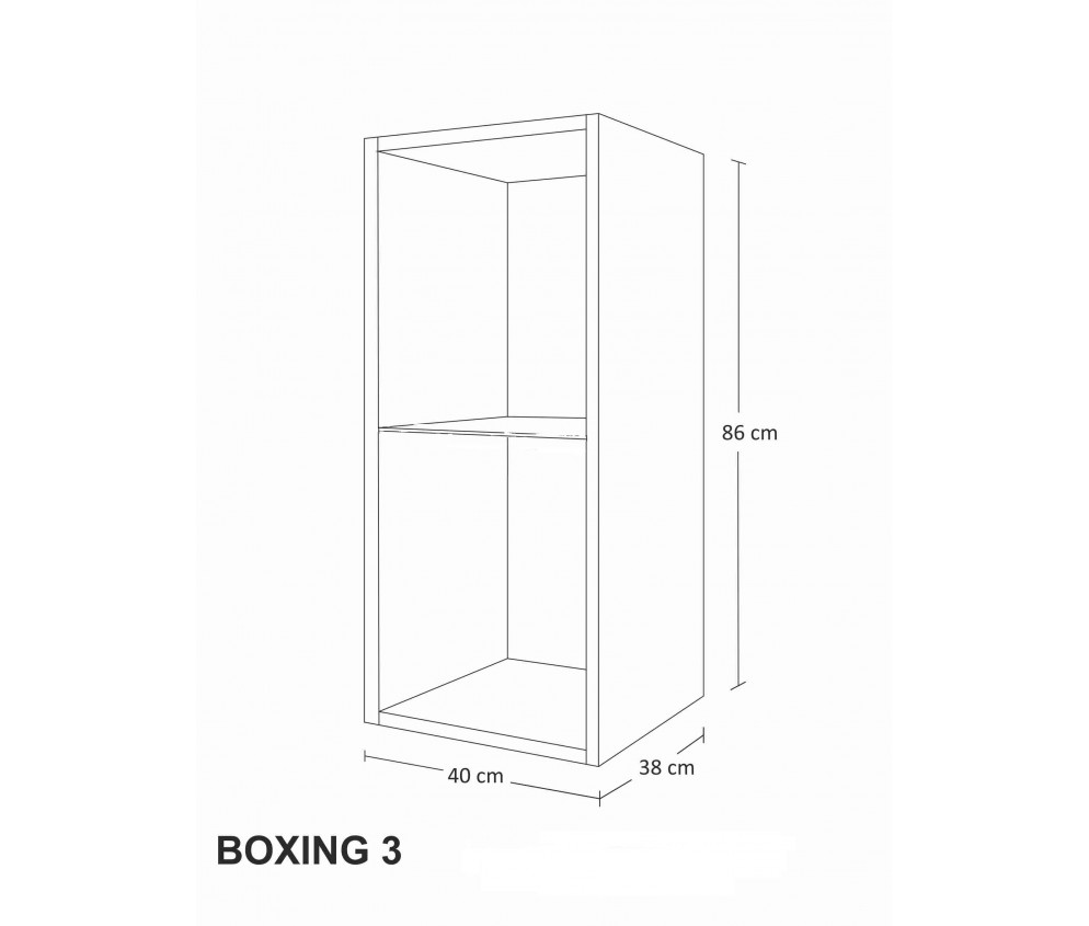 Meblościanka BOXING 2 Biały Połysk/Czarny Połysk