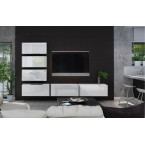 Meblościanka BOXING 4 Biały Połysk/Czarny Połysk