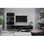 Meblościanka BOXING 4 Biały Połysk/Czarny Połysk