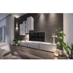 Meblościanka BOXING 5 Biały Połysk/Czarny Połysk