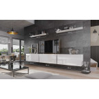 Meblościanka BOXING 6 Biały Połysk/Czarny Połysk