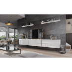 Meblościanka BOXING 6 Biały Połysk/Czarny Połysk