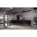 Meblościanka BOXING 6 Biały Połysk/Czarny Połysk