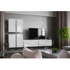 Meblościanka BOXING 8 Biały Połysk/Czarny Połysk