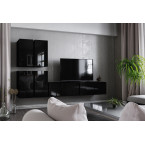 Meblościanka BOXING 8 Biały Połysk/Czarny Połysk