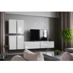 Meblościanka BOXING 8 Biały Połysk/Czarny Połysk