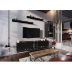 Meblościanka BOXING 10 Biały Połysk/Czarny Połysk