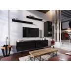 Meblościanka BOXING 10 Biały Połysk/Czarny Połysk