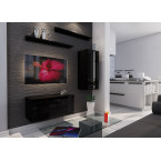 Meblościanka BOXING 11 Biały Połysk/Czarny Połysk