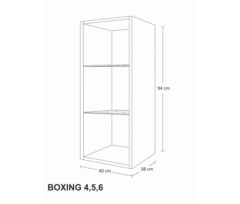 Meblościanka BOXING 11 Biały Połysk/Czarny Połysk
