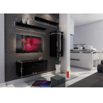 Meblościanka BOXING 11 Biały Połysk/Czarny Połysk