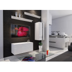 Meblościanka BOXING 11 Biały Połysk/Czarny Połysk