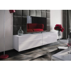 Szafka RTV BOXING 12 Biały Połysk/Czarny Połysk