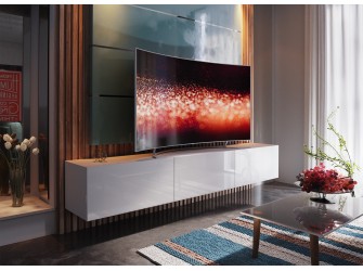 Meblościanka BOXING 14 Biały Połysk/Czarny Połysk