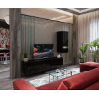 Meblościanka BOXING 15 Biały Połysk/Czarny Połysk