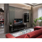 Meblościanka BOXING 15 Biały Połysk/Czarny Połysk