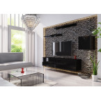 Meblościanka BOXING 16 Biały Połysk/Czarny Połysk