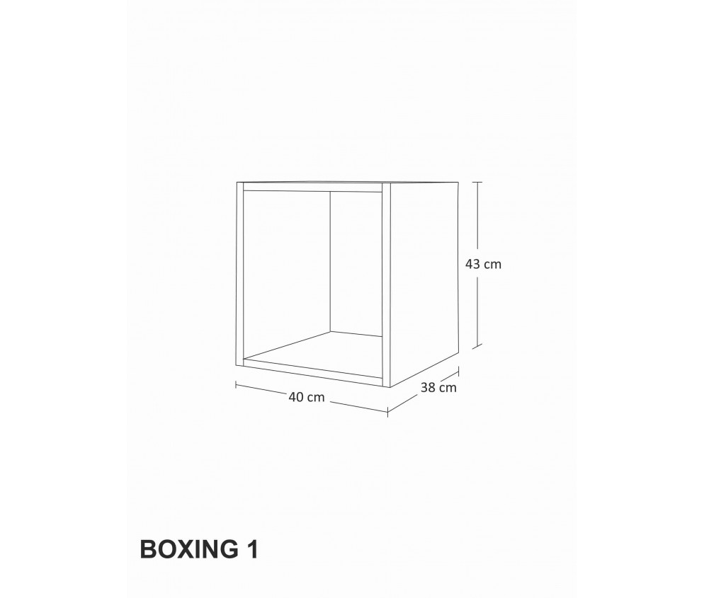 Meblościanka BOXING 16 Biały Połysk/Czarny Połysk