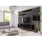 Meblościanka BOXING 16 Biały Połysk/Czarny Połysk