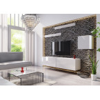 Meblościanka BOXING 16 Biały Połysk/Czarny Połysk