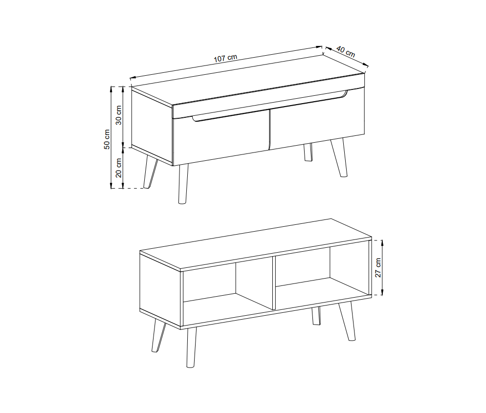 Szafka NRTV107 Norge Biały Połysk