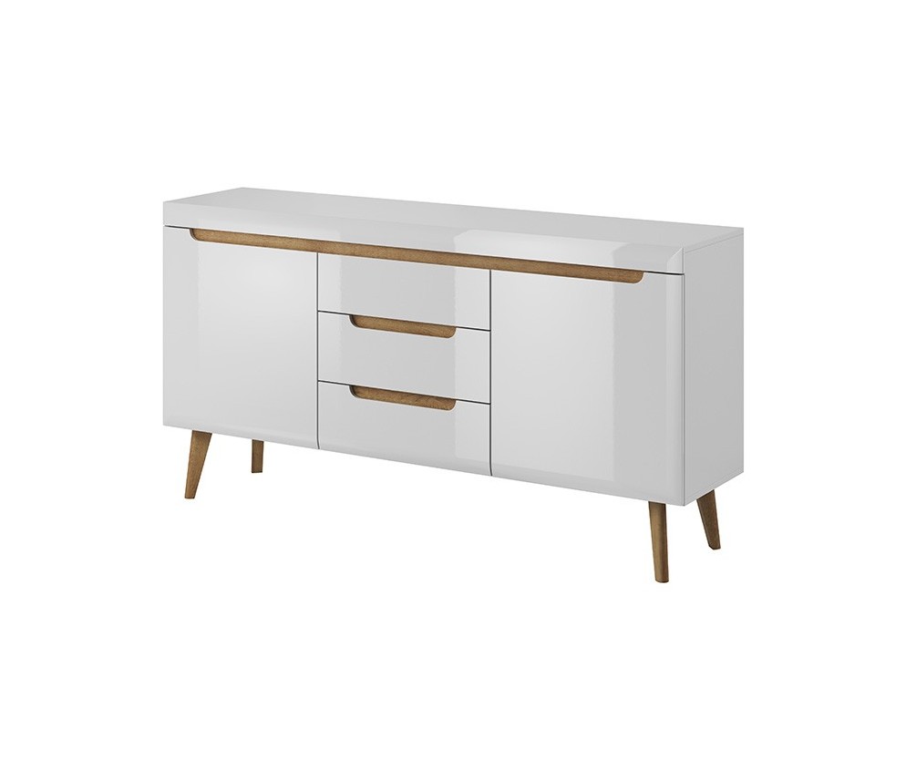 Komoda Norge NKSZ160 Biały Połysk