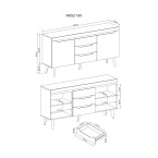 Komoda Norge NKSZ160 Dąb Artisan