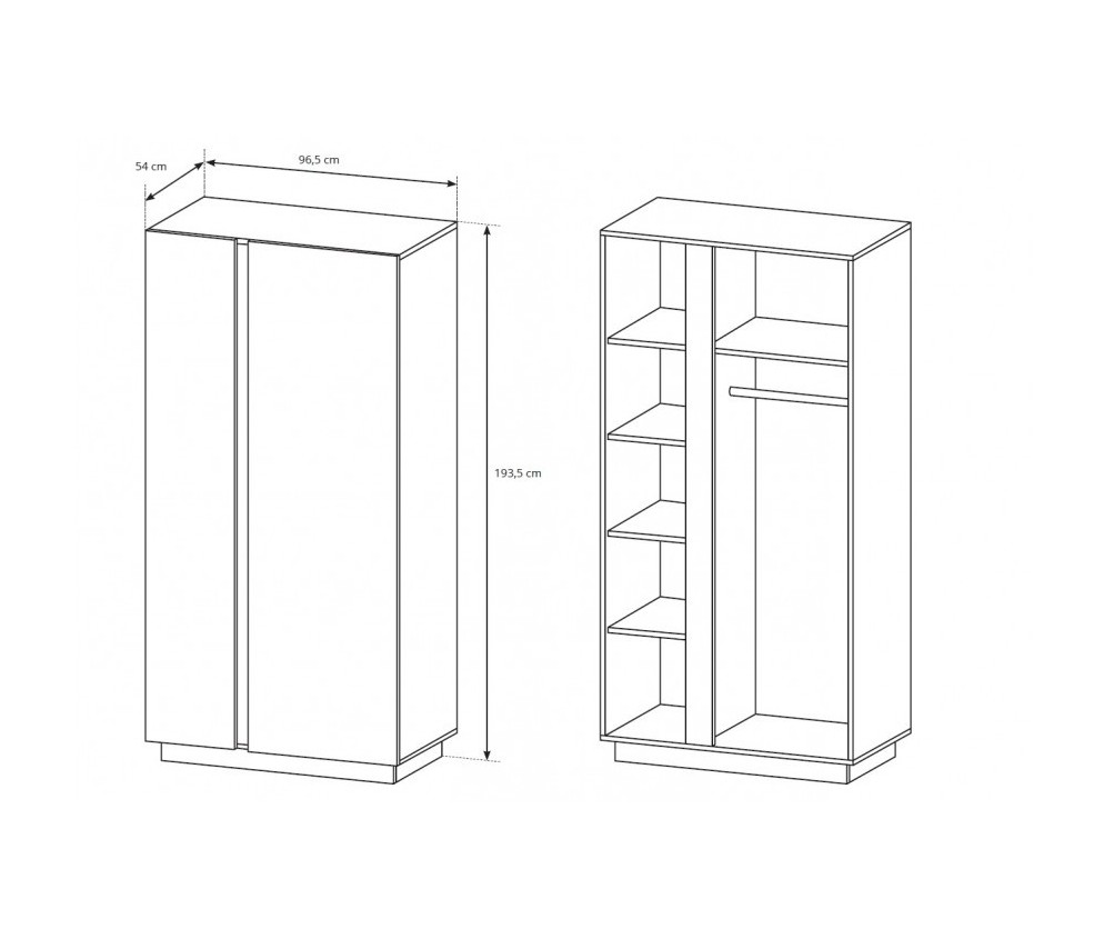 Szafa Coro 96 Dąb Artisan/Grafit