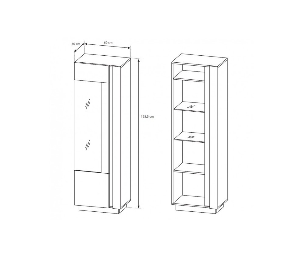 Witryna stojąca Coro 60 Artisan/Grafit