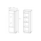 Witryna stojąca Coro 60 Artisan/Grafit