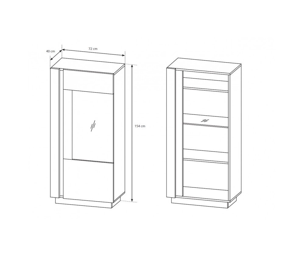 Witryna stojąca Coro 72 Artisan/Grafit