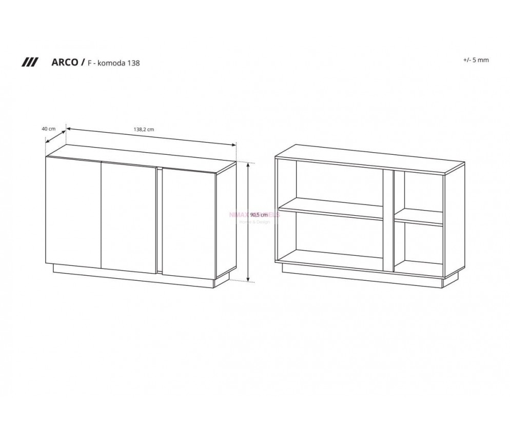 Komoda Coro 138 3D Artisan/Grafit