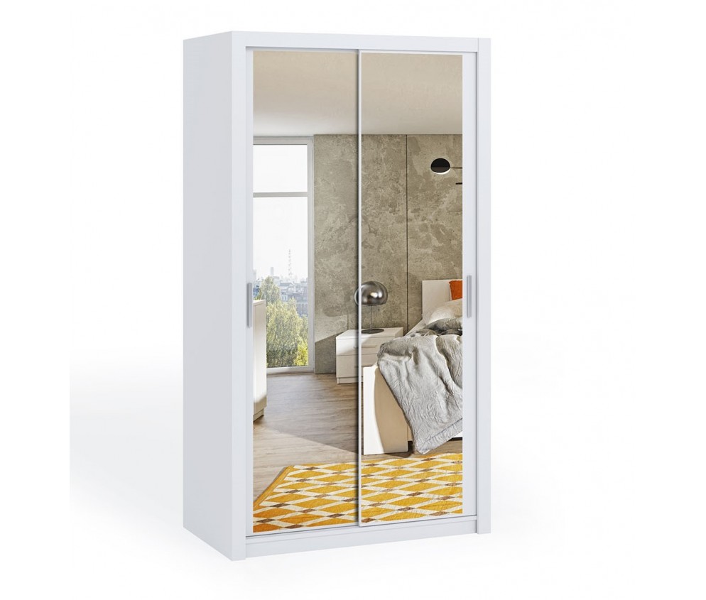 Szafa Przesuwna Lakas 120 Z Lustrami Biała