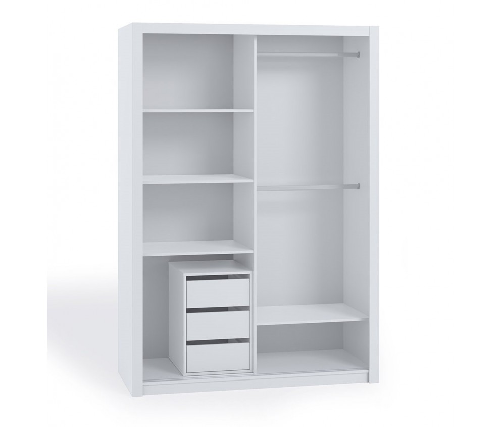 Szafa Przesuwna Lakas 150 Z Lustrami Biała