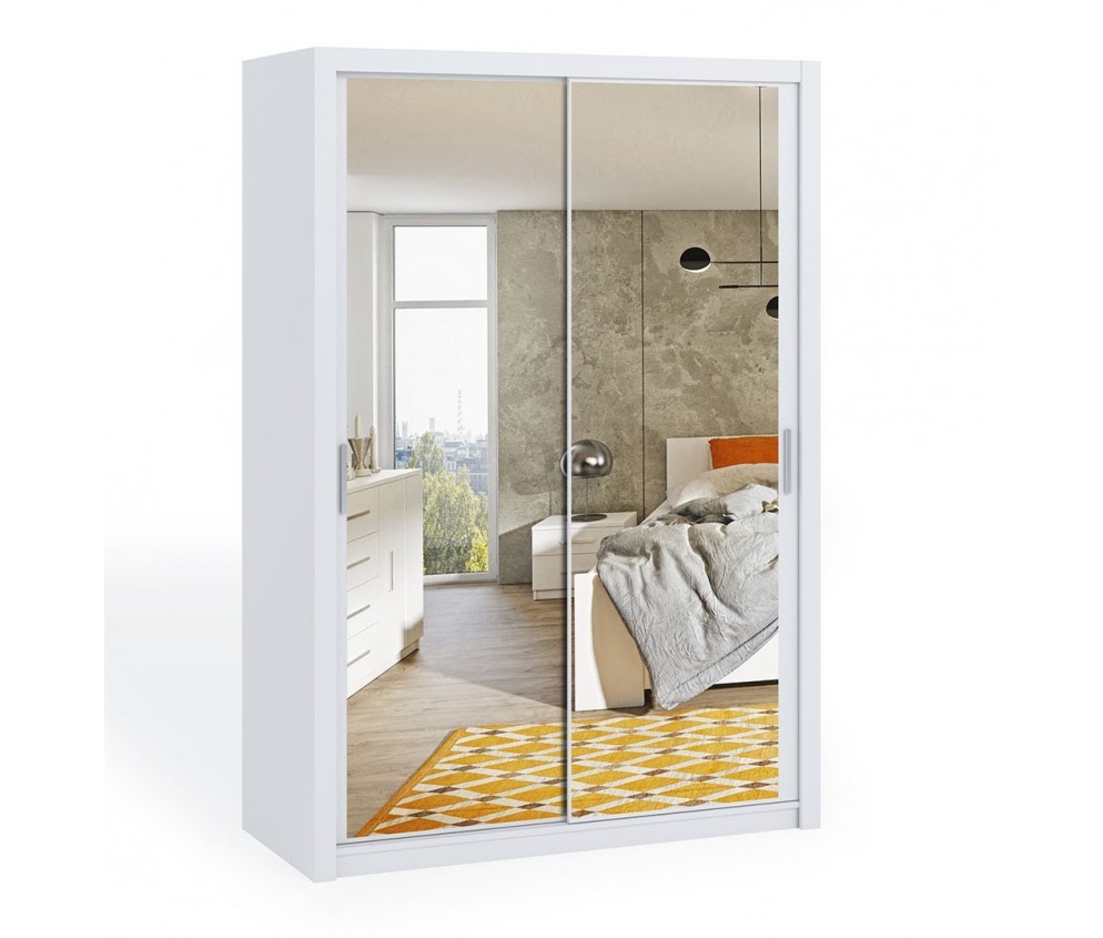 Szafa Przesuwna Lakas 150 Z Lustrami Biała