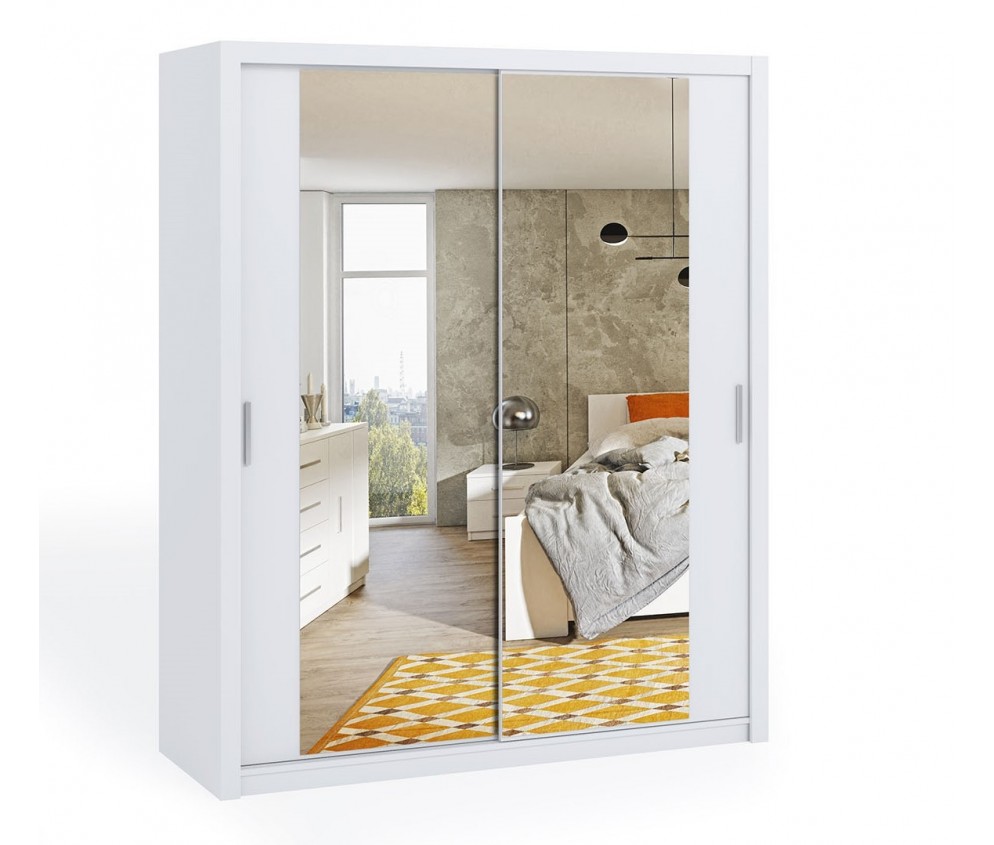 Szafa Przesuwna Lakas 180 Z Lustrami Biała