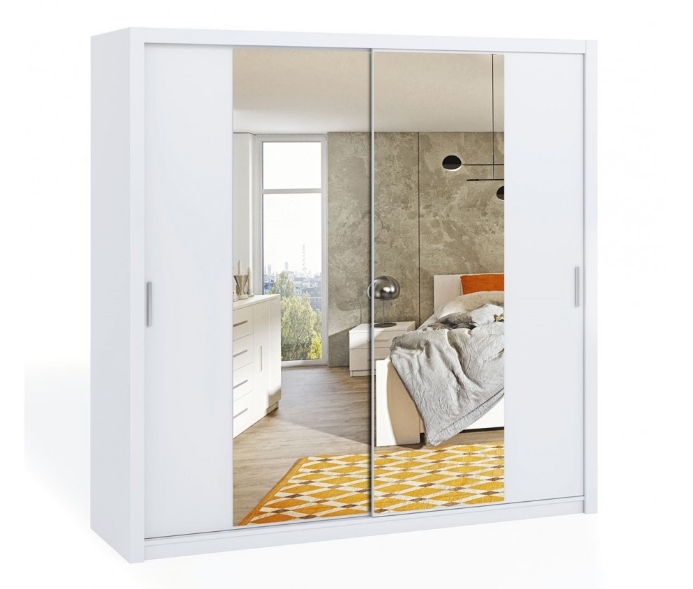 Szafa Przesuwna Lakas 220 Z Lustrami Biała