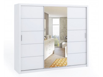 Szafa Przesuwna Lakas 250 Z Lustrem Biała