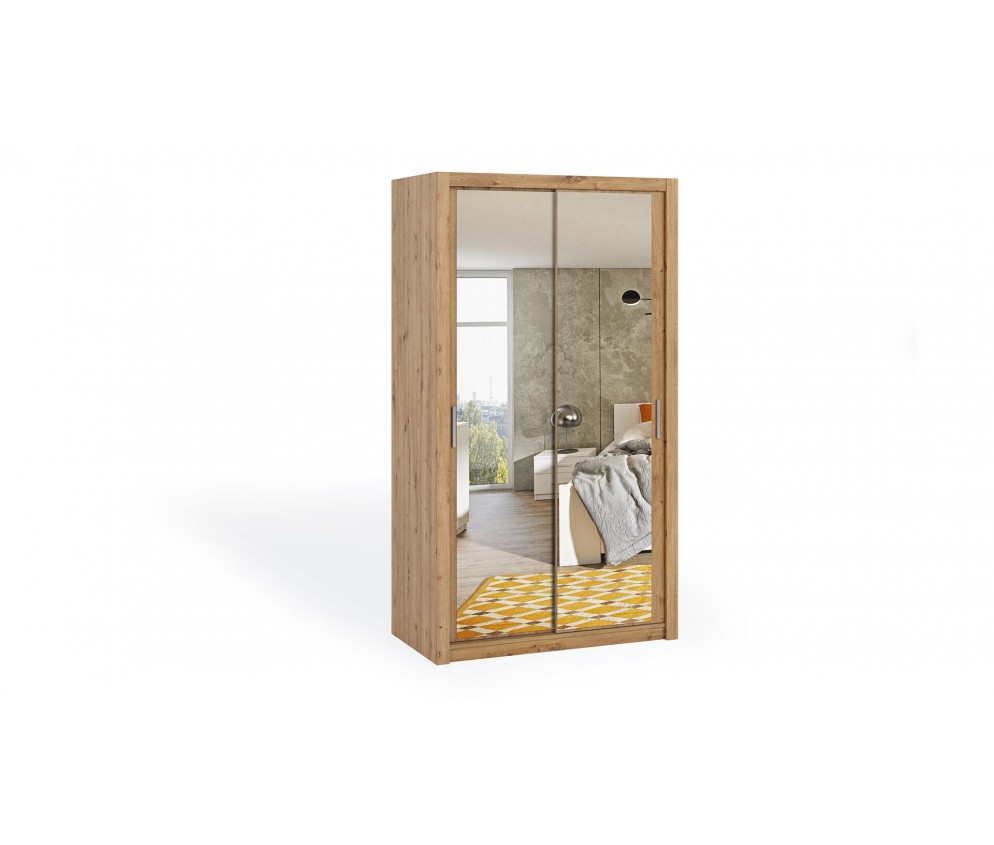 Szafa Przesuwna Lakas 120 Z Lustrami Dąb Artisan