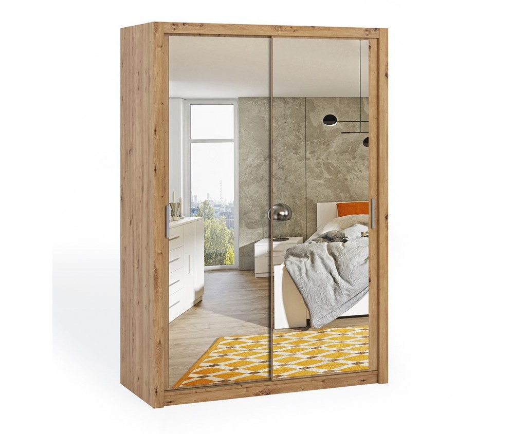 Szafa Przesuwna Lakas 150 Z Lustrami Dąb Artisan