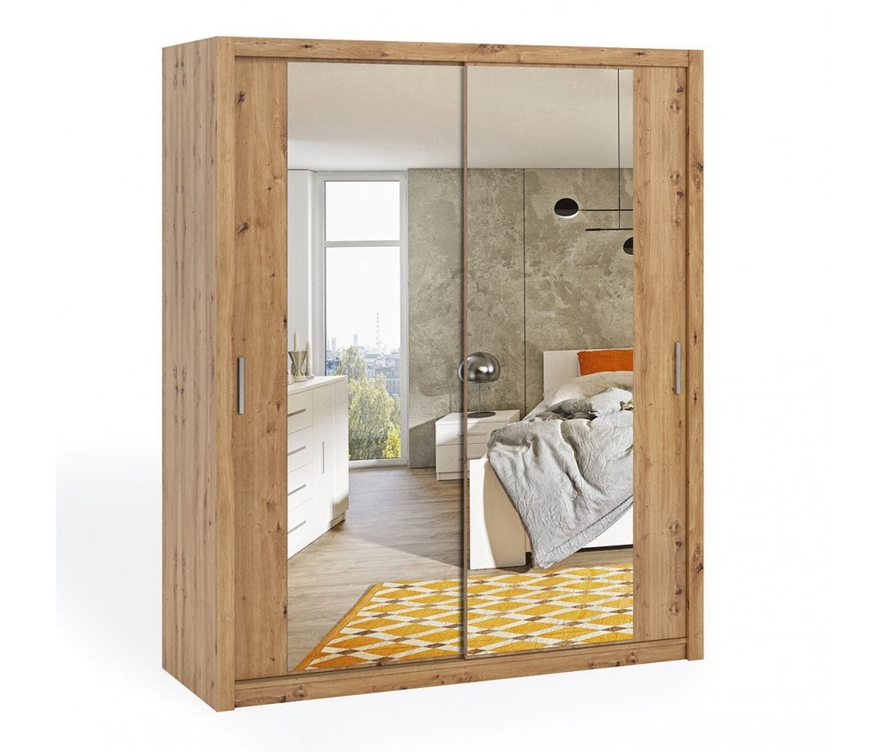 Szafa Przesuwna Lakas 180 Z Lustrami Dąb Artisan