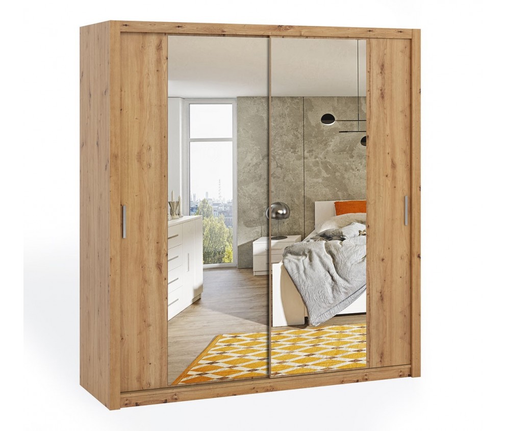 Szafa Przesuwna Lakas 220 Z Lustrami Dąb Artisan