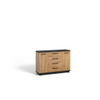 Komoda Ive 2D4SZ Czarny Mat/Dąb Artisan