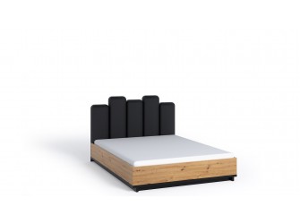 Łóżko Ive 160x200 Czarny Mat/Dąb Artisan