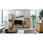 Stolik RTV Ive Czarny Mat/Dąb Artisan