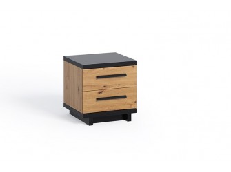 Stolik Nocny Ive Czarny Mat/Dąb Artisan