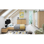 Szafa Ive 2D Czarny Mat/Dąb Artisan