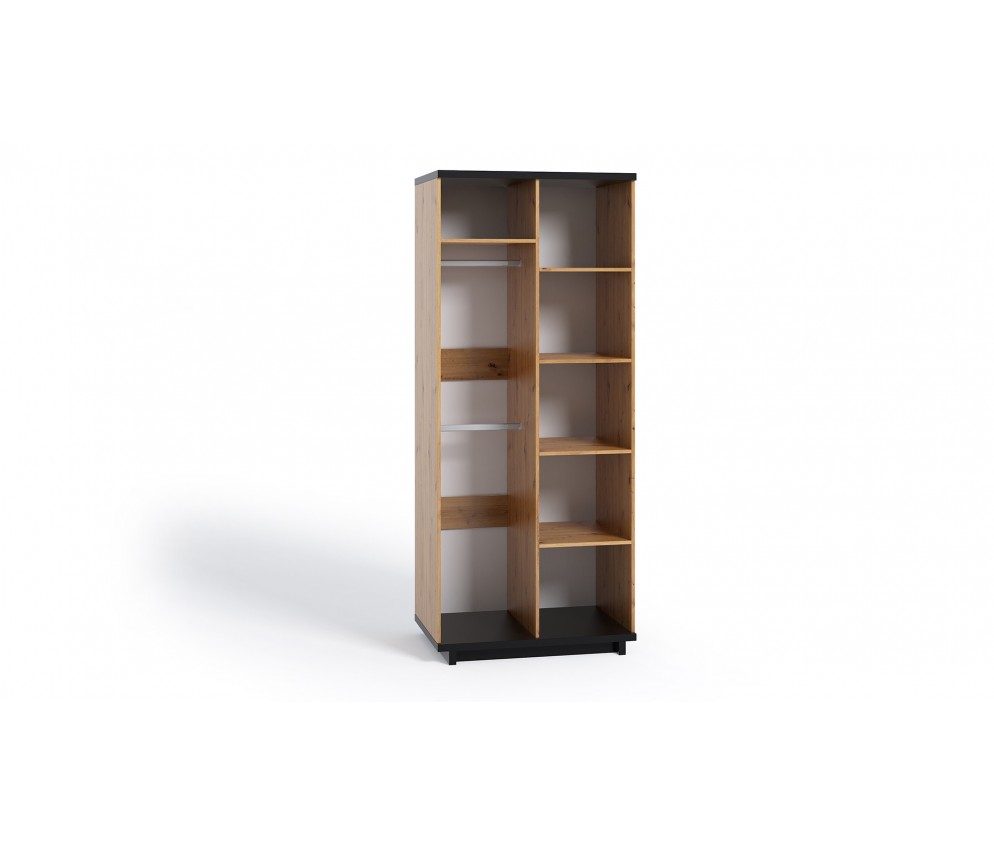 Szafa Ive 2D Czarny Mat/Dąb Artisan